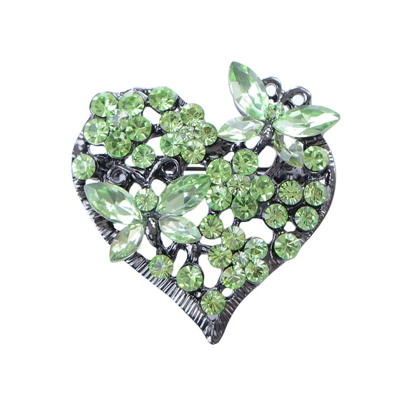 Alilang Womens Floral Silvery Tone Crystal Rhinestone Insect Butterfly Love Flower Heart Brooch Pin