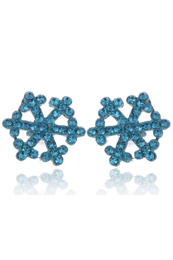 Alilang Zircon Tone Snowflake Ice Freezing Cold Crystal Rhinestone Element Earrings
