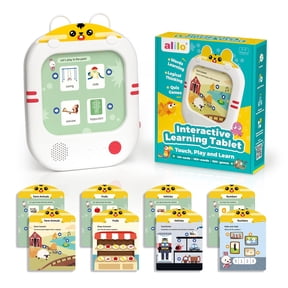 Alilo Screen-Free Learning Tablet for Toddlers 2-5, Educational Toy with 47 Double-Sided Cards, 180+ Words & Logic Games, Gift for Boys Girls