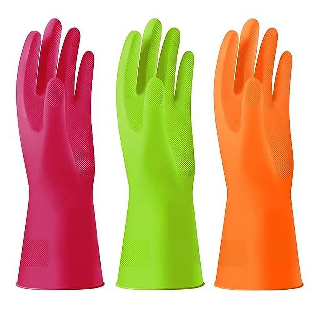 Alimat PluS 3 Pack .. Reusable Cleaning Gloves Latex .. Free