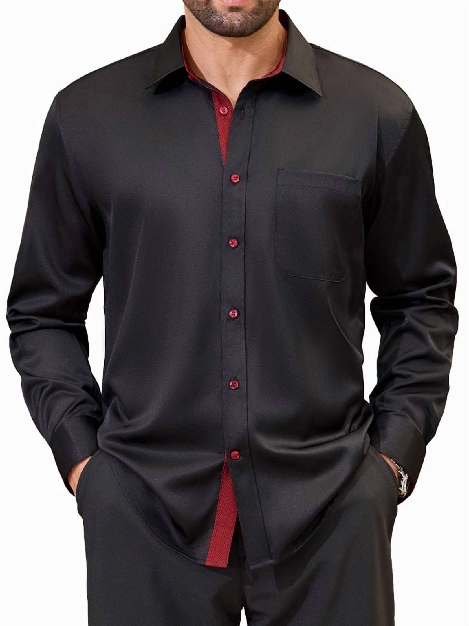 plain dress shirts men Ash & Erie Blue Twill Wrinkle Resistant Dress Shirt for Short Men Blue Twill / 16 / Slim