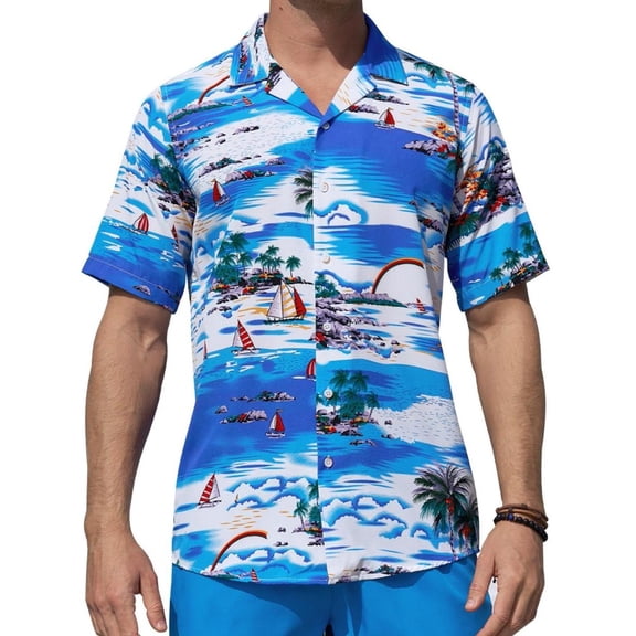 sogami Hawaiian Shirts for Men Short Sleeve Beach Vacation Party Aloha Shirt