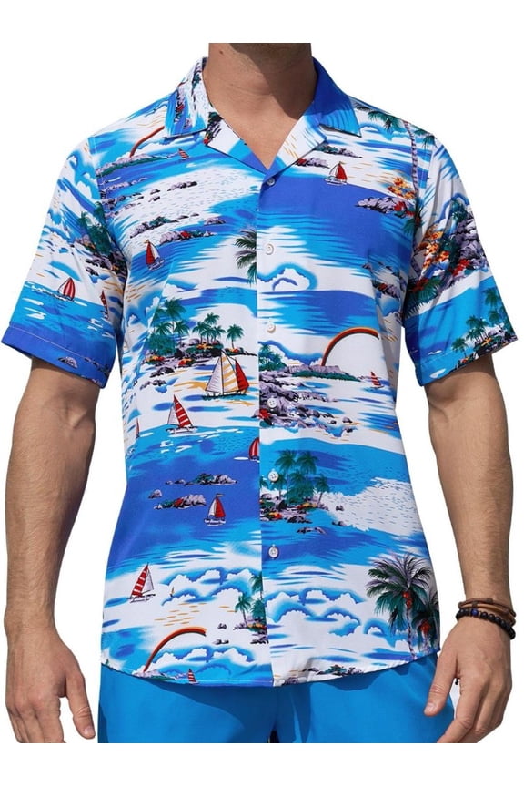 Hawaiian Shirts for Men Short Sleeve Beach Vacation Party Aloha Shirt