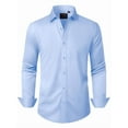 thumbnail image 1 of sogami Long Sleeve Dress Shirt for Men Solid Business Shirts Regular Fit, 1 of 7