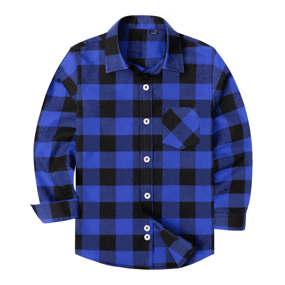 Alimens & Gentle Long Sleeve Kids Flannel Buffalo Plaid Shirts Button Down Shirt