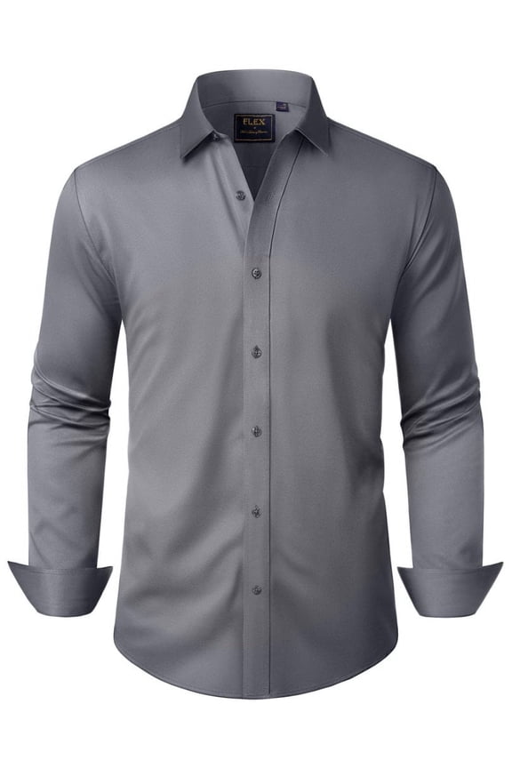 Long Sleeve Stretch Dress Shirt Button Down Shirts for Men