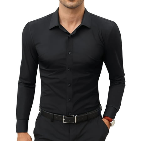 sogami Long Sleeve Stretch Dress Shirts for Men Button Down Shirt Slim Fit