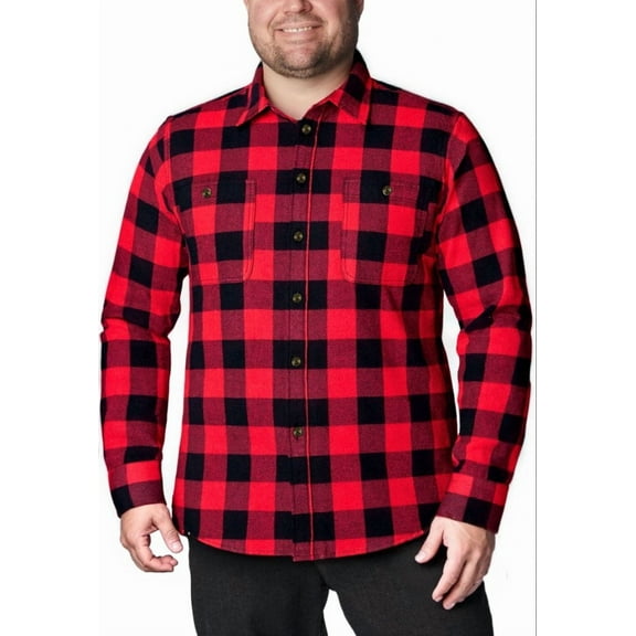 sogami Men's Big & Tall Flannel Shirt Warm Oversized Long Sleeve Button Down Shirt Loose Fit Casual Plaid Shirt for Fall Winter