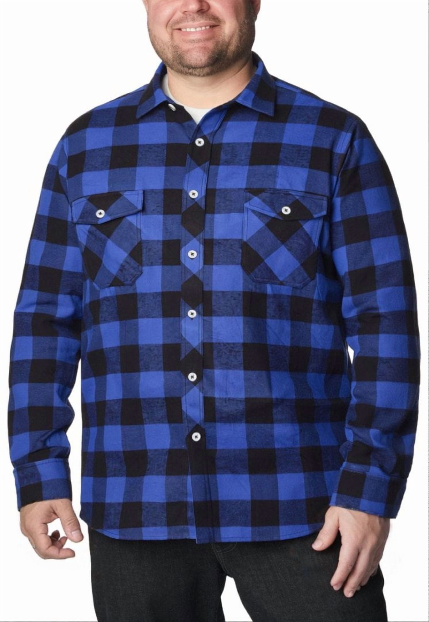 sogami, Men's Big & Tall Flannel Shirt, L-7XL, Oversized Casual Plaid ...