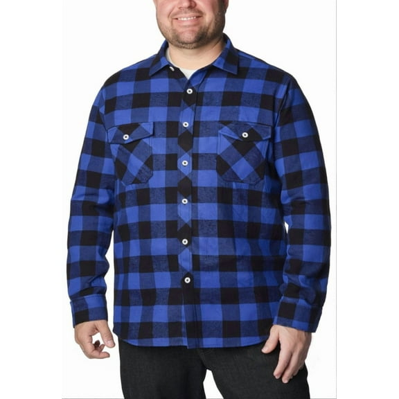 sogami Men's Big & Tall Flannel Shirt Warm Oversized Long Sleeve Button Down Shirt Loose Fit Casual Plaid Shirt for Fall Winter