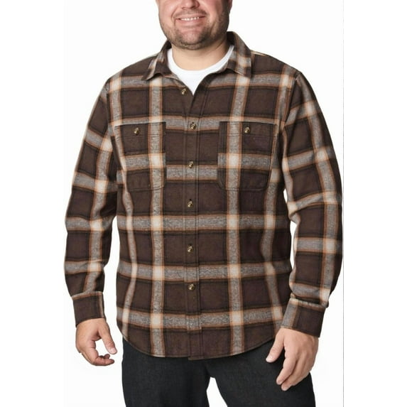sogami Men's Big & Tall Flannel Shirt Warm Oversized Long Sleeve Button Down Shirt Loose Fit Casual Plaid Shirt for Fall Winter