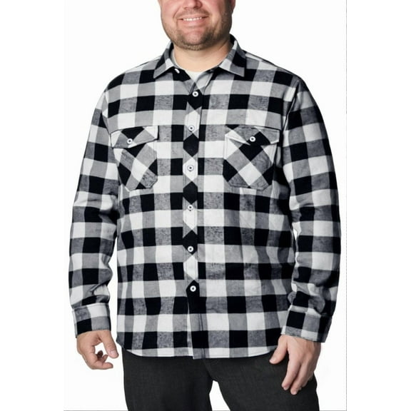 sogami Men's Big & Tall Flannel Shirt Warm Oversized Long Sleeve Button Down Shirt Loose Fit Casual Plaid Shirt for Fall Winter