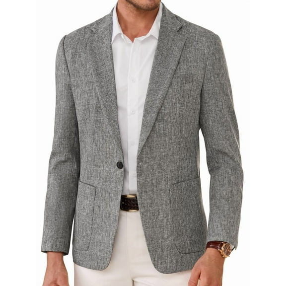 Alimens & Gentle Men's Casual Blazer One Button Business Suit Jacket For Men Regular Fit Sport Coats