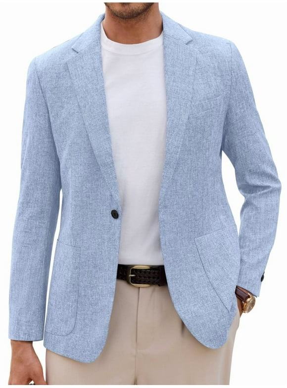 Men's Casual Blazer One Button Business Suit Jacket For Men Regular Fit Sport Coats