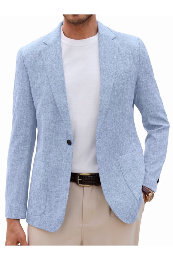 Men's Casual Blazer One Button Business Suit Jacket For Men Regular Fit Sport Coats