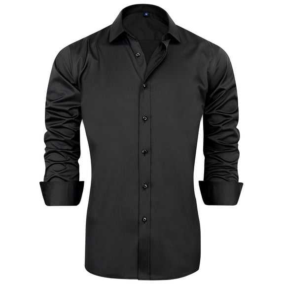 sogami Men's Casual Long Sleeve Cotton Stretch Shirts Wrinkle-Free Regular Fit