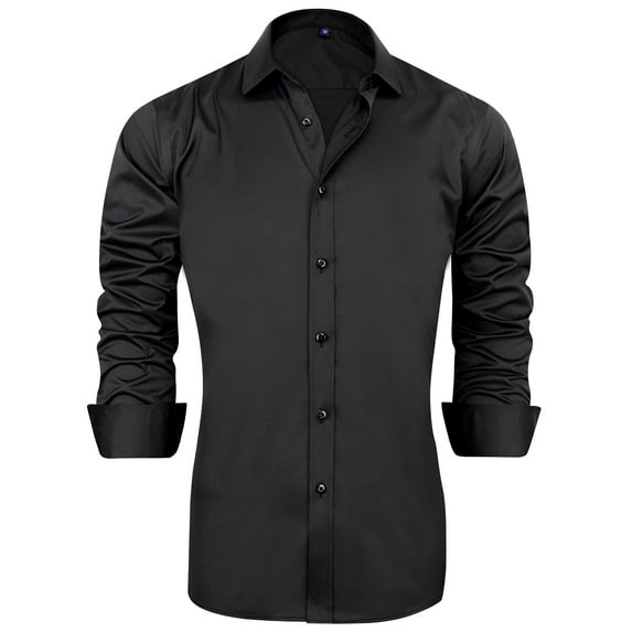 sogami Men's Casual Long Sleeve Cotton Stretch Shirts Wrinkle-Free Regular Fit