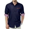 thumbnail image 1 of sogami Men's Denim Shirts Long Sleeve Casual Button Down Shirt Regular fit, 1 of 6