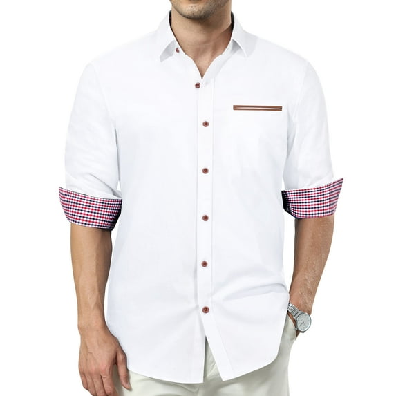 sogami Men's Denim Shirts Long Sleeve Casual Button Down Shirt Regular fit