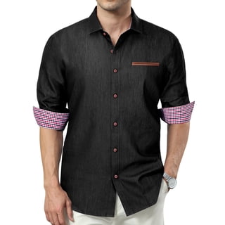 sogami Men's Denim Shirts Long Sleeve Casual Button Down Shirt Regular fit