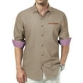 thumbnail image 1 of sogami Men's Denim Shirts Long Sleeve Casual Button Down Shirt Regular fit, 1 of 6