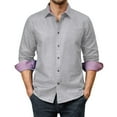 thumbnail image 1 of sogami Men's Denim Shirts Long Sleeve Casual Button Down Shirt with Pocket, 1 of 7