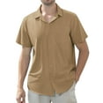 thumbnail image 1 of sogami Men's Linen Summer Shirts Short Sleeve Hawaiian Button Up Shirt Beach Shirt with Pocket, 1 of 7