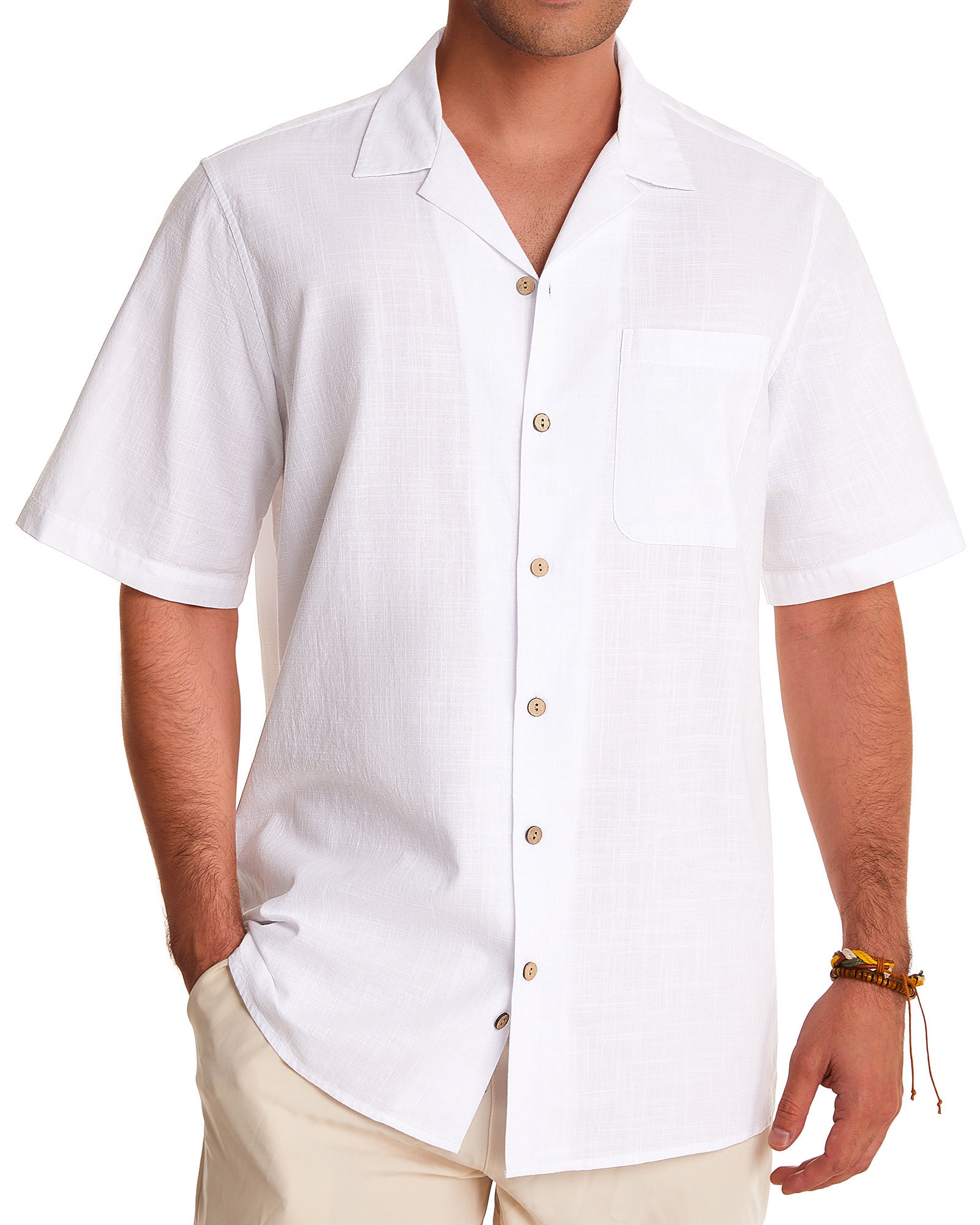 Alimens & Gentle Camicia Uomo Maniche Corte – Giallo Chiaro, Taglia L, Misto Cotone Elastico, Con Tasca, Senza Pieghe