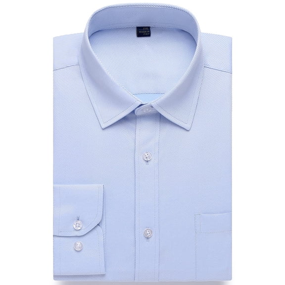 sogami Men's Long Sleeve Business Shirts Solid Basic Shirt Regular Fit