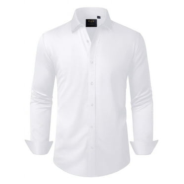 Alimens & Gentle Men's Long Sleeve Button Down Shirts Wrinkle-Free Dress Shirt
