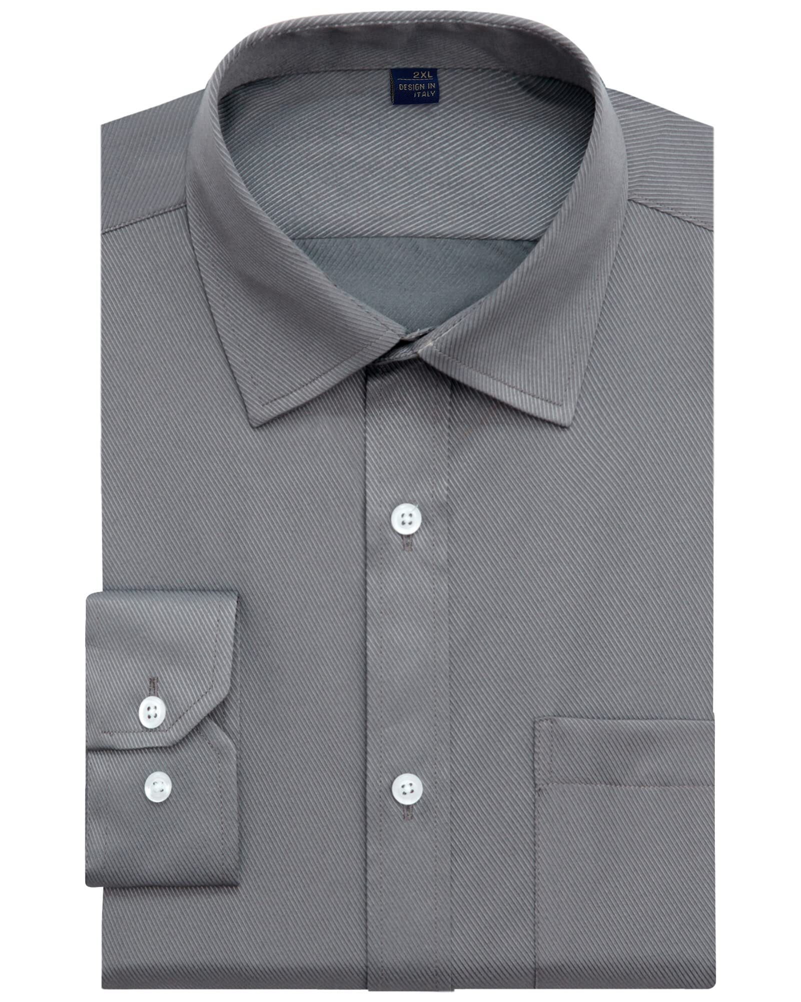 Alimens & Gentle Men's Long Sleeve Dress Shirts Basic Button Down ...