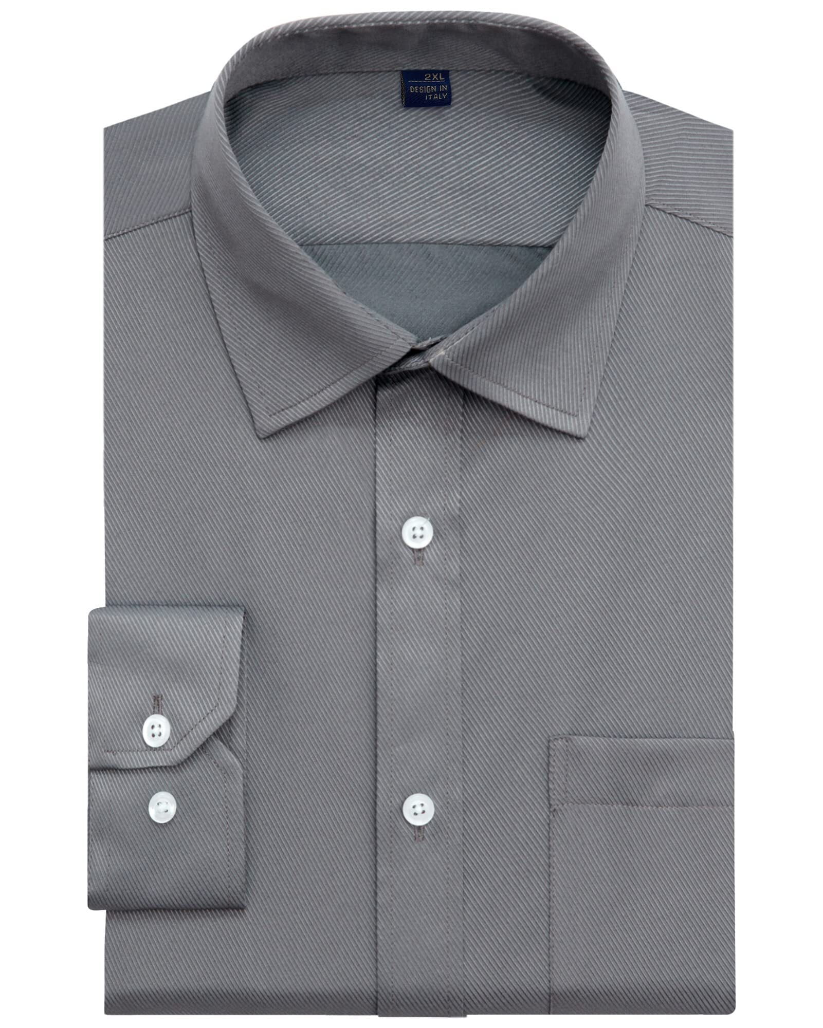 Alimens & Gentle Men's Long Sleeve Dress Shirts Basic Button Down