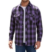 ALIMENS & GENTLE Men's Long Sleeve Flannel Shirts Casual Button Down Shirt