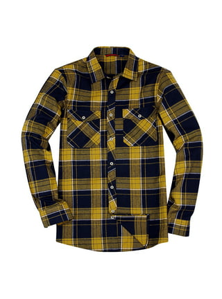 Cotton Flannel Shirt - Yellow/black plaid - Men