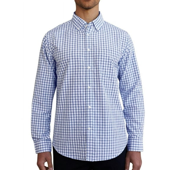Alimens & Gentle Men's Plaid Button Down Shirts Cotton Long Sleeve Shirts Gingham Shirt