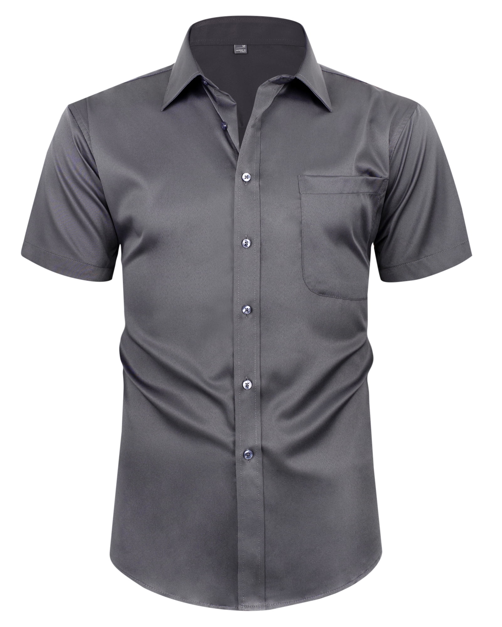 Alimens & Gentle Men's Short Sleeve Business Shirts Summer Dress Shirts ...