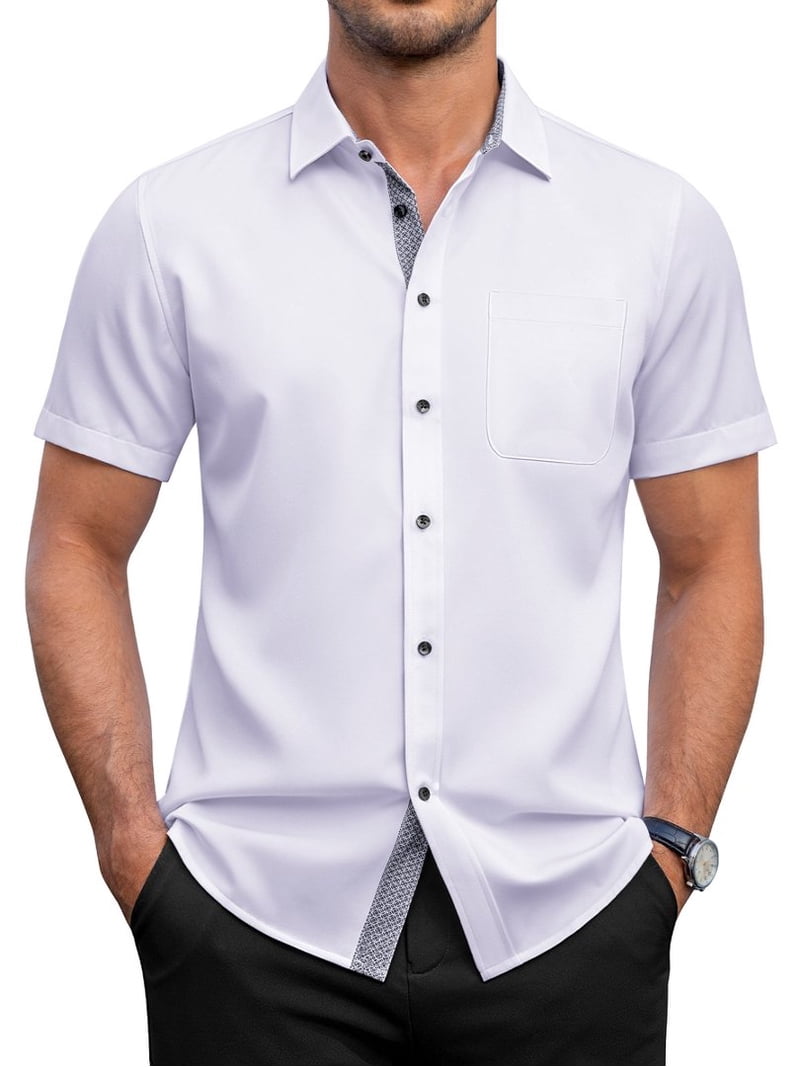 mens cotton spandex dress shirts Amazon.com: VANCOOG Men's Muscle Dress Shirts Slim Fit Stretch Long Sleeve  Casual Button Down Shirt-Green-S : Clothing, Shoes & Jewelry