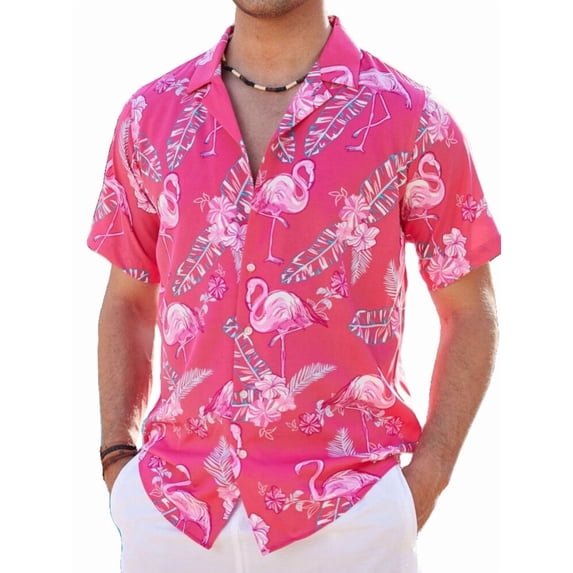 sogami Men's Short Sleeve Hawaiian Aloha Shirt Summer Vacation Shirts Big & Tall