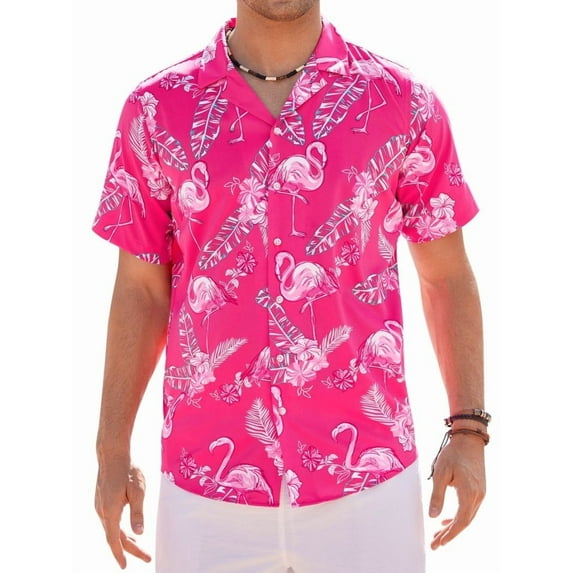 sogami Men's Short Sleeve Hawaiian Aloha Shirt Summer Vacation Shirts 100% Cotton