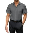 thumbnail image 1 of sogami Men's Short Sleeve Stretch Cotton Dress Shirt with Pocket Regular Fit Men's Gift, 1 of 7