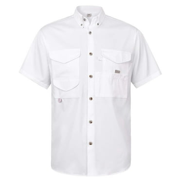 Alimens & Gentle Men's Short Sleeve Workmanship Fishing Shirt Button Down Collar Shirts