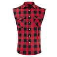 thumbnail image 1 of sogami Men's Sleeveless Flannel Plaid Shirts Button Down Shirts with Pockets, 1 of 6