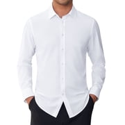 sogami Men's Stain Sheild Dress Shirts Long Sleeve Stretch Button Down Shirt Slim Fit
