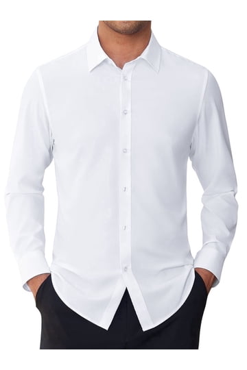 white dress shirt mens walmart First Class Dress Shirts - Long Sleeve - White
