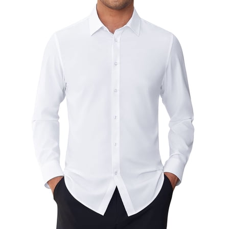 sogami Men's Stain Sheild Dress Shirts Long Sleeve Stretch Button Down Shirt Business Casual Shirt