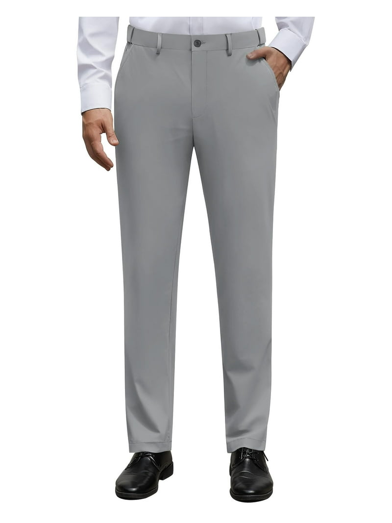 sogami Men's Stretch Dress Pants Expandable Waistband Flat Front Casual  Pants - Walmart.com