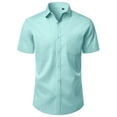 thumbnail image 1 of sogami Mens Button Up Shirt Stretched Wrinkle Free Short Sleeve Dresses Shirt For Casual, 1 of 6