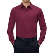 strapless open back dress Men's Roper Solid Dark Red Western Shirt
