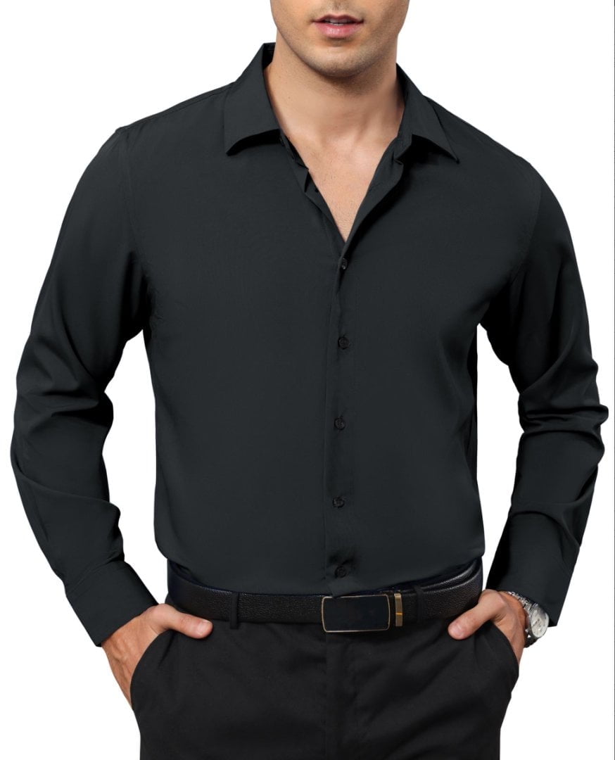 Sogami Mens Dresses Shirt Formal Long Sleeve Black Button Up Shirt Wrinkle Free, Men's, Size: 6XL Sogami Mens Dresses Shirt Formal Long Sleeve Black Button Up Shirt Wrinkle Free, Men's, Size: 6XL