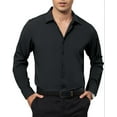 thumbnail image 1 of sogami Mens Dresses Shirt Formal Long Sleeve Black Button Up shirt Wrinkle Free, 1 of 7